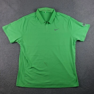 Camisa Polo Tiger Woods Para Hombres 2XL Verde Neón Golf Nike Medinah Country Club Foto 1 de 4