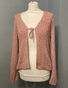 Tu Cardigan Size 14 Red Tie Front - Picture 1 of 6