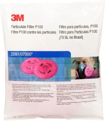 Partículas de repuesto 3M 2091 P100 para filtro 6000 serie 7000 respirador 1 PR Foto 1 de 3