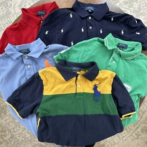Polo Ralph Lauren Boys Large Shirt Lot 5 Teddy Bear Logo Short Sleeve 14 16 - Picture 1 of 19
