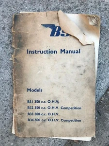 Vintage Original 1957 BSA 350 500 Instruction manual - B Models - Picture 1 of 6