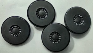 4 Vintage Beautiful Big Black Shank BAKELITE Buttons 1 5/8" - Picture 1 of 2