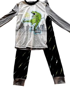 Saint Eve Boys Pajamas Dinosaur 2 Piece Shirt Pants Long Sleeve Size 10 New - Picture 1 of 16