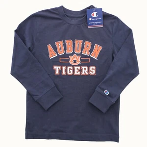 Champion Boys Auburn Tigers Shirt, Long-Sleeved NCAA Team T-Shirt Crew Neck - Picture 1 of 5