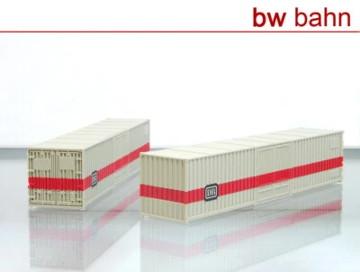 Röwa H0 5022 40 Fuss Rib Side Container DB Rarität, 2 Stück, grau - Bild 1 von 2