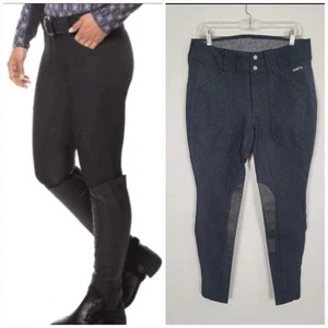 Kerrits Denim Thermo Reithose Damen M Knieaufnäher Reithose Jeans Reitsport - Bild 1 von 11