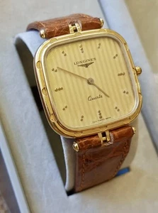 ✅ LONGINES - Chapado en Oro - RARO Reloj de Cuarzo Suizo Vintage ¡con Caja De Colección! ✅ - Imagen 1 de 20