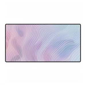 Pastel Wave Desk Mat – Abrstract Large Mouse Pad with Non-Slip Rubber Base - Picture 1 of 13