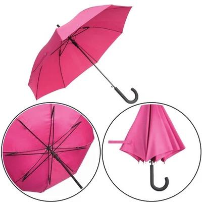 Automatik Stockschirm Ø103 cm Damen, 400 Gramm Regenschirm Dunkelpink Schirm - Bild 1 von 4