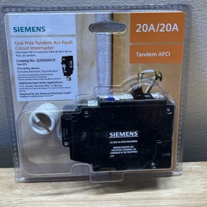 Siemens 20-amp/20-amp 1 -Pole Combination arc fault Circuit Breaker - Q2020AFCP - Picture 1 of 6