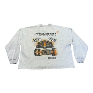McLaren F1 Racing Team Oversized Cropped Crewneck Sweatshirt Size XL Gray MCL60 - Picture 1 of 7
