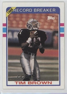1989 Topps Record Breaker Tim Brown #2 Rookie RC HOF - Image 1 of 2