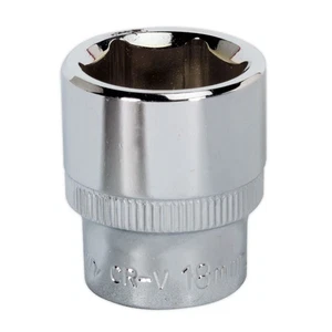 Sealey 3/8" Vierkant Steckschlüssel 18 mm WallDrive Chrom Standardlänge SP3818 - Bild 1 von 1