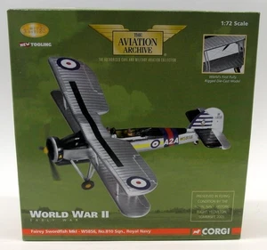 Corgi 1/72 Scale Diecast AA36302 Fairey Swordfish Mk1 W5856 No.810 Sqn R Navy - Picture 1 of 2