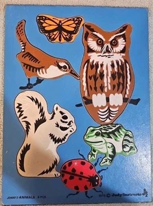 Vintage Judy Instructo Holz Kinderpuzzle RAR Tiere Wild Wald & Haustiere 1975 - Bild 1 von 1