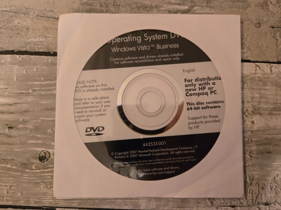 HP / Compaq Windows Vista Business 64 bit X64 DVD - Image 1 of 1