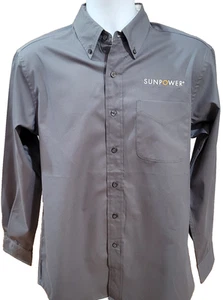 Port Authority Work Shirt Men Small Gray Long Sleeve Button Down Sunpower NWOT - Picture 1 of 9