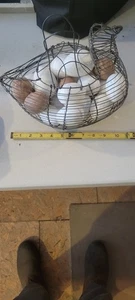 Sammelkorb/Behälter aus Draht in Hühner-/Henne-Form - Bild 1 von 4