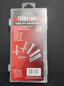 Z86~74-Piece Ironton Clevis Pin Set 1/2" 7/16" 3/8" 5/16" 1/4" - Picture 1 of 3