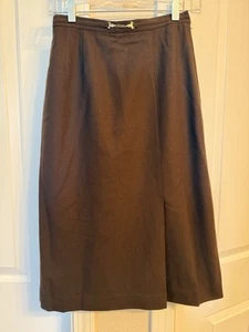 Non-No Pencil 100 % Wolle Rock Damengröße 8 schwarz gefüttert Midi minimalistisch - Bild 1 von 6