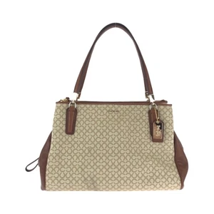 Coach Madison Op Art braun beige gold Hardware Canvas Handtasche Schultertasche für W - Bild 1 von 13