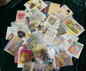 Posten UNBENUTZTE Grußkarten 200 mit Umschlägen Dankeschön, Geburtstag, blanko usw. - Bild 1 von 5