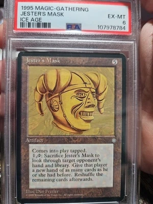1995 Magic The Gathering Ice Age Jesters Mask PSA 6 Very Low Pop - Image 1 of 2