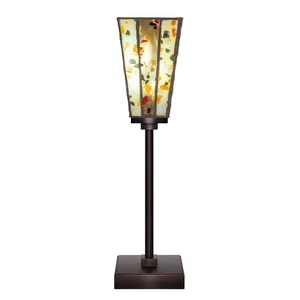 Quincy 18 in. Dark Granite Accent Lamp with Glass Shade - Picture 1 of 2