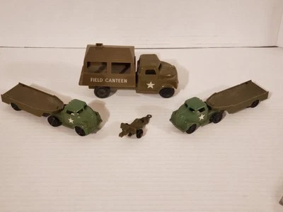 Vintage 1950's Pyro Hard Plastic Army Truck Lot Field Canteen Truck Artillery - Image 1 of 4