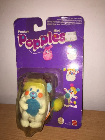 Mattel Popples POCKET MINI 3.5" PUFFBALL Figure Doll MOC, 1986 Cover
