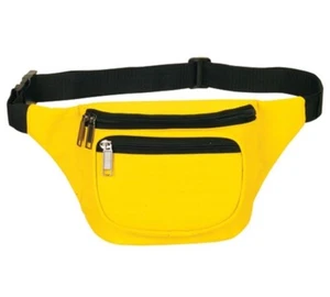10 Pk Fantasybag Neon Yellow 3-Zipper Fanny Pack - Picture 1 of 1