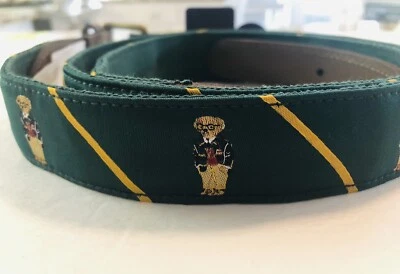 NUEVO CON ETIQUETAS-POLO RALPH LAUREN Talla 42 Para hombres Verde Preppy "POLO BEAR" Cinturón Punta de Aguja Foto 1 de 4