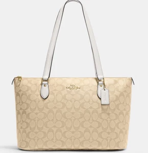 NUEVO CON ETIQUETAS BOLSO DE MANO COACH Dorado/Ligero Caqui Tiza NUEVO ETIQUETA BLANCA CH504 - Imagen 1 de 5