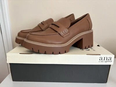 A.N.A. A New Approach Mocasines Gruesos Dixen TAN Zapatos Talla 9 Medianos JCPenney’s Nuevos en Caja Foto 1 de 4
