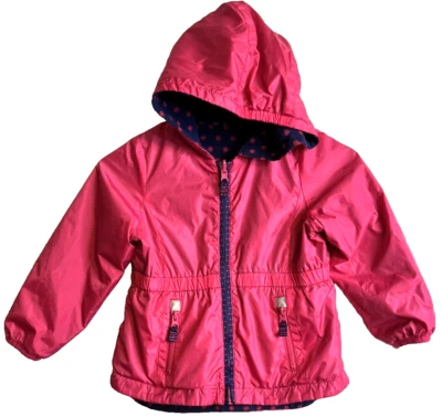 London Fog Jacket Girls Size 3-4 Hooded Fleece Lined Pockets in out Reflective - Image 1 of 4