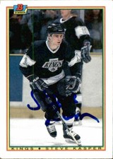 Steve Kasper Signed Autographed 90/91 Bowman card Los Angeles Kings