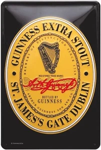 Guinness Label Metal Embossed Sign 30cm x 20cm - Picture 1 of 1