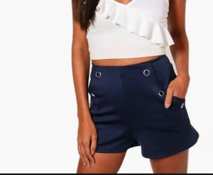 Blue Eyelet Shorts - Picture 1 of 3