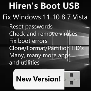 Hiren's Boot PC Repair Recovery Tools Password Antivirus Laptop Fix Utility - Picture 1 of 7
