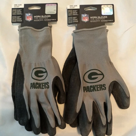 Green Bay Packers Work Gloves Polyester Garden NFL The Gripper Work One Size Cover
