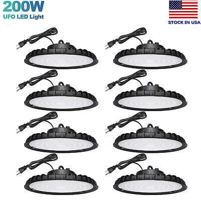 8Pack 200W UFO LED High Bay Light Shop Factory GYM Warehouse Industrial Lighting • 288.59$