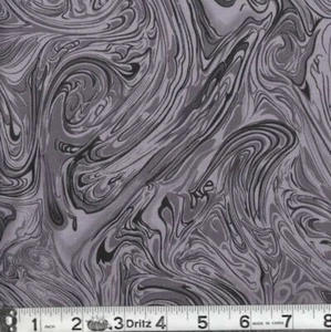 MDG Black and Gray Spilled Marbled Paint 100% Cotton Fabric sold by the Yard - Picture 1 of 1