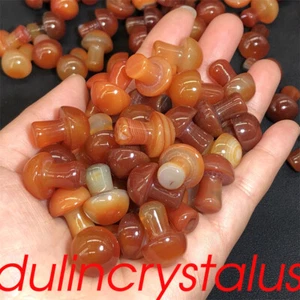 50x Natural Carnelian Mushroom Skull Quartz Crystal Skull Pendant Healing Gem - Picture 1 of 12