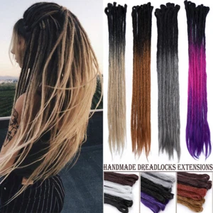 Lange Dreads Locks Single Ended Dreadlocks Extensions Natürlich Häkelzöpfe Ombre - Bild 1 von 28
