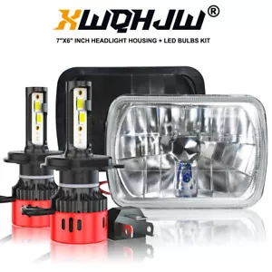 DOT Pair 7x6" 5x7 Led Headlight Hi/Low Bulb H4 Fit Peterbilt 330 1995-2005 Truck - Bild 1 von 11