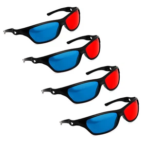 PRECORN 4x 3D Brille rot/cyan 3D-Anaglyphenbrille f. 3D PC-Spiele, 3D Bilder uvm - Zdjęcie 1 z 6