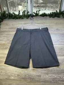 PGA Shorts Size 36 Striped Dark Gray Chino 10” Inseam Moisture Wicking Men’s - Picture 1 of 15