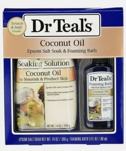 2 pack Dr Teal's Coconut Oil Epsom Salt Soak & Foaming Bath 2-Piece (2 packs) - Picture 1 of 1