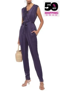 PVP €539 ERES Mono de Seda Talla 3/L-XL Plisados Púrpura Con Cordones Delanteros Sin Mangas - Imagen 1 de 6