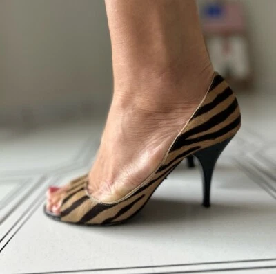 Zapatos de tacón de gatito vintage de cuero genuino Anne Klein talla 6,5 Foto 1 de 4